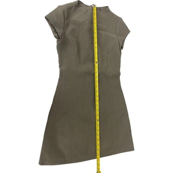 Zara Womens Dress XS Mini Green Zip Short Cap Sleeve 9119/556 NWT no belt - Picture 12 of 13